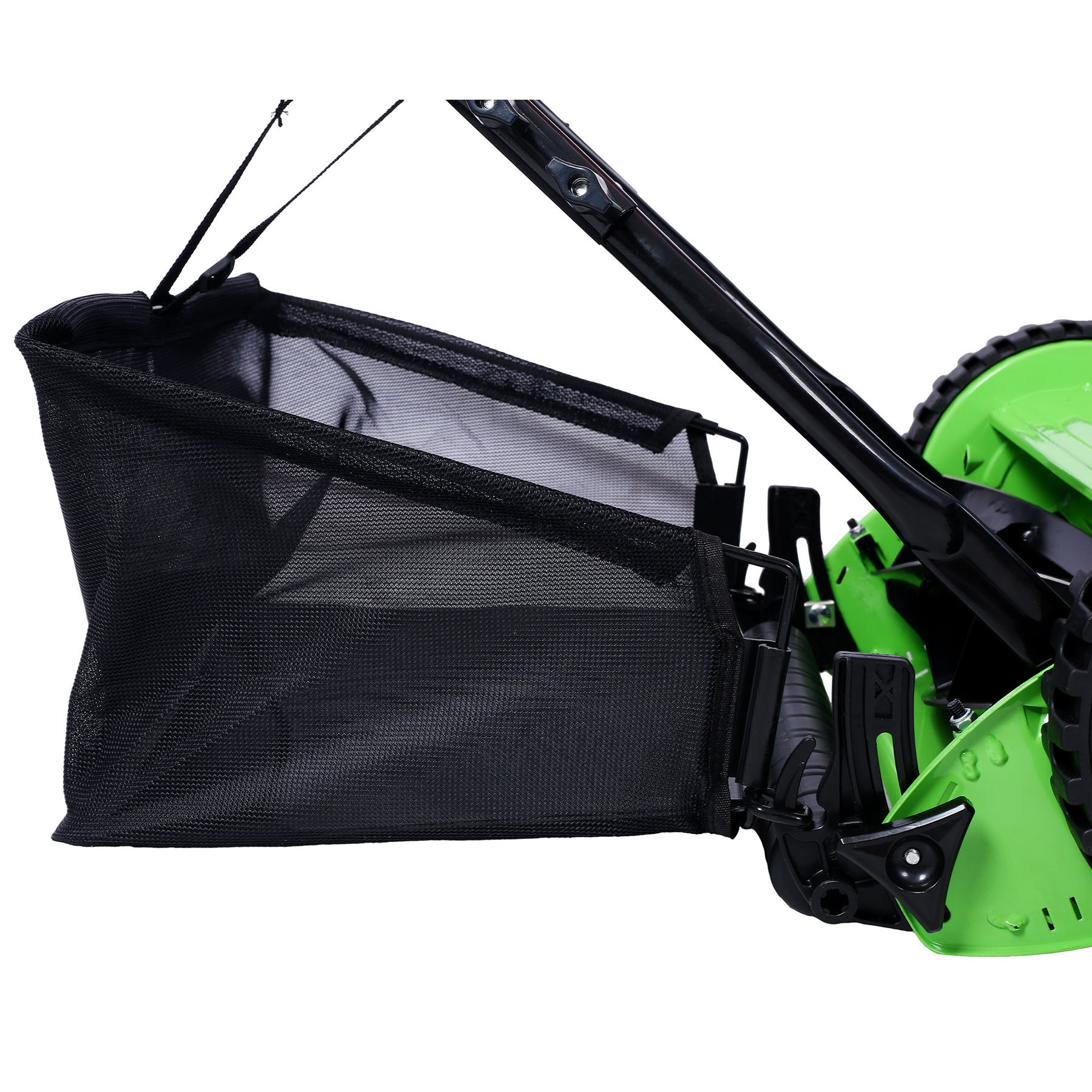 Precision Cutting Green 16-Inch 5-Blade Push Reel Lawn Mower with Grass Catcher Adjustable Blade Height Eco-Friendly