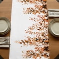 thumbnail image 5 of Orange Eucalyptus Table Runner, Fall Weeping Botanical Leaf Watercolor Washable Cotton Linen Table Runners 48 Inches Long, Dresser Scarf Runner for Nightstand/Coffee/End Tables 13''x48'', 5 of 9