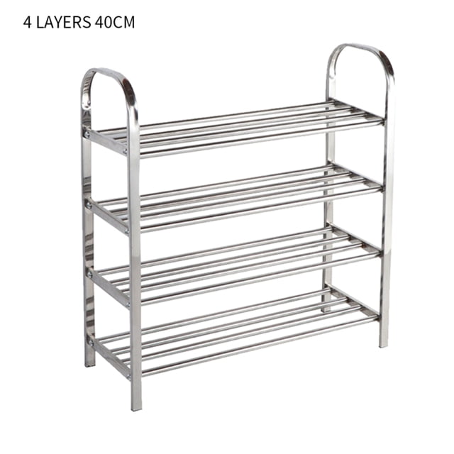 Zapatero Organizador Estante de almacenamiento de torre de zapatos de acero inoxidable multicapa para la entrada de la sala de estar, 4 niveles, 40 Methold HA003468-03