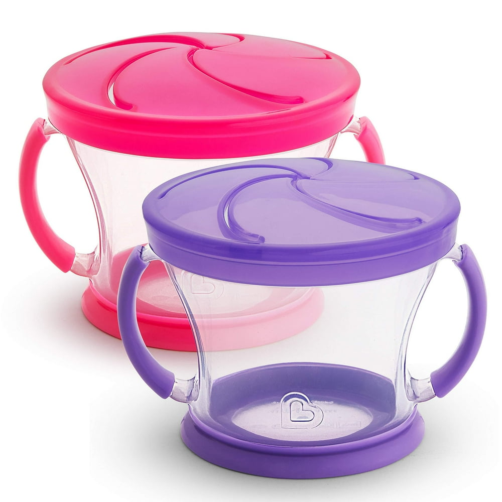 Munchkin Snack Catcher Snack Cup, 2 Pack, Pink/Purple