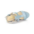 thumbnail image 4 of BLISSFUL STEP Style Women's Strappy Espadrille Wedges Platform Sandals Sky Blue 9, 4 of 7
