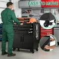 thumbnail image 5 of IKIMI Metal Garage Storage Cabinet with Wheels, Lockable Rolling Tool Cabinet with 2 Pegboard and 10 Hook for Workshop, Basement, Warehouse, 5 of 8
