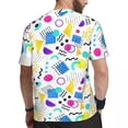 thumbnail image 3 of T Shirt For Men Memphis Style T-Shirt Couple Geometric Shape Vintage Gym Quick-drying Summer Fashion, 3 of 7