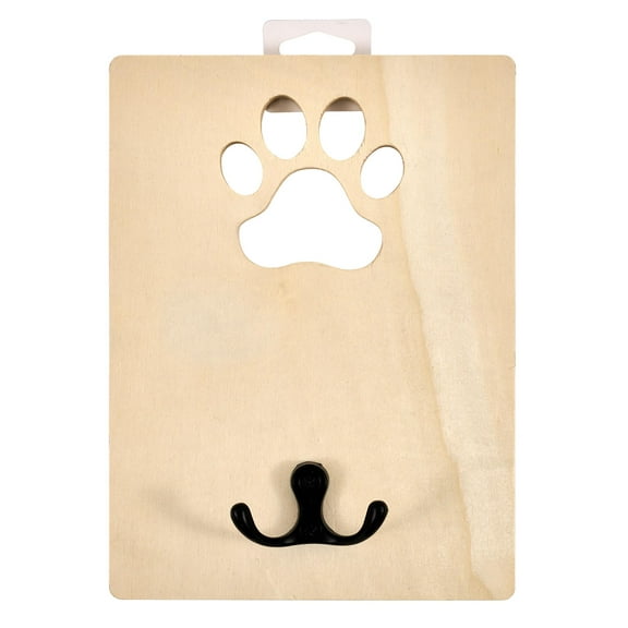 Hello Hobby Wood Pet Leash Holder, 6" x 8" x .5"