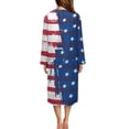 thumbnail image 2 of Yuyamidu American Flag Women Long Sleeve Zipper Bathrobes Ladies Robe Sleepwear Trendy Long Spa Robes Size XL Lightweight Mid-Calf Length Nightgown with Pockets, 4th of July, 2 of 7