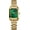 gold green, variant on Women's Rectangular Quartz Watch, Tone Stainless Steel Band