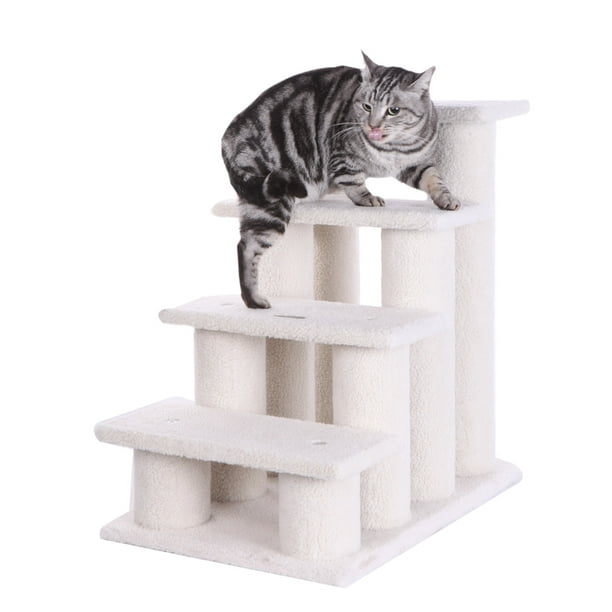 Armarkat 4 Steps Ramp For Dogs Cats Cat Step Stairs Ramp 25 L X17 W X25 H B4001 Walmart Com Walmart Com