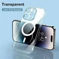 thumbnail image 3 of Funda fina y magnética para iPhone 15, 14, 13, 12, 11 Pro Max, 14 Plus, transparente, con carga inalámbrica Magsafe, 3 of 5