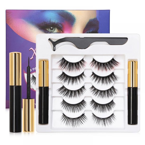 7Pcs Kit of Eyelashes And Eyeliner,With Natural Look