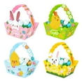thumbnail image 2 of Easter Basket - 12 pcs Small Baskets for Kids, Happy Gift With Handles, School Party Favor, Bunny Decoration, 2 of 9