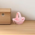 thumbnail image 2 of 1 Pc Miniature Imitation Woven Baskets with Handles Tiny Candy Gifts Basket Mini Flower Basket Mini Woven Basket Small Easter Wicker Baskets with Handle for Favors and Home Decor, 2.28"x2.05", Pink, 2 of 6