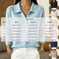 thumbnail image 3 of IUYRTFE Women Long Sleeve Collared Shirt Knit Sweater Solid Color Casual Pullover for Fall Winter Daily Wear, 3 of 5