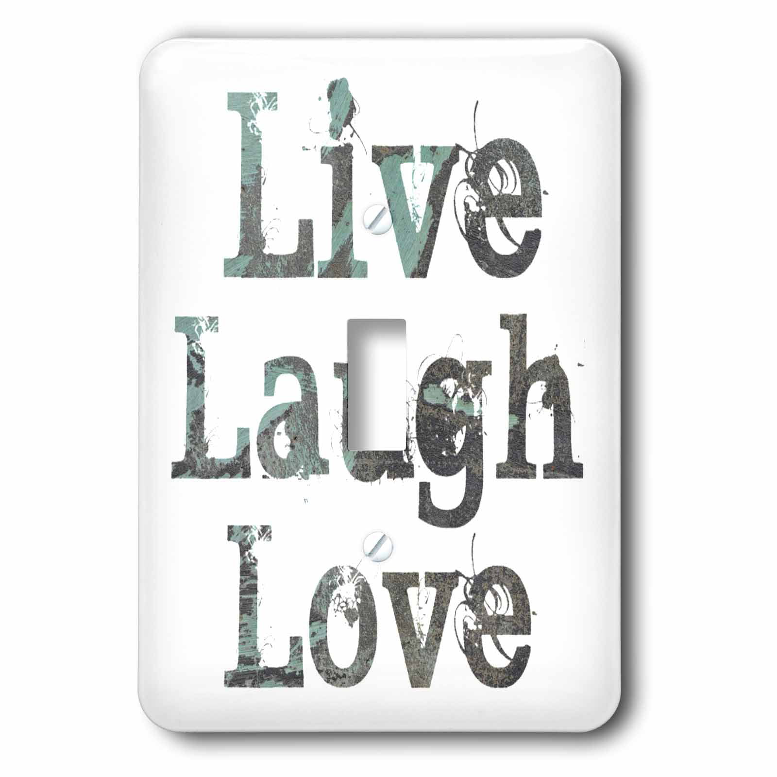 Multi-Color 3dRose lsp_27987_2 Turquoise Live Laugh Love Abstract Toggle Switch