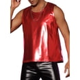thumbnail image 5 of INSPIRE CHIC Metallic Tank Top for Men's Round Neck Shiny Disco Party Sleeveless Vest 2XL Red, 5 of 6