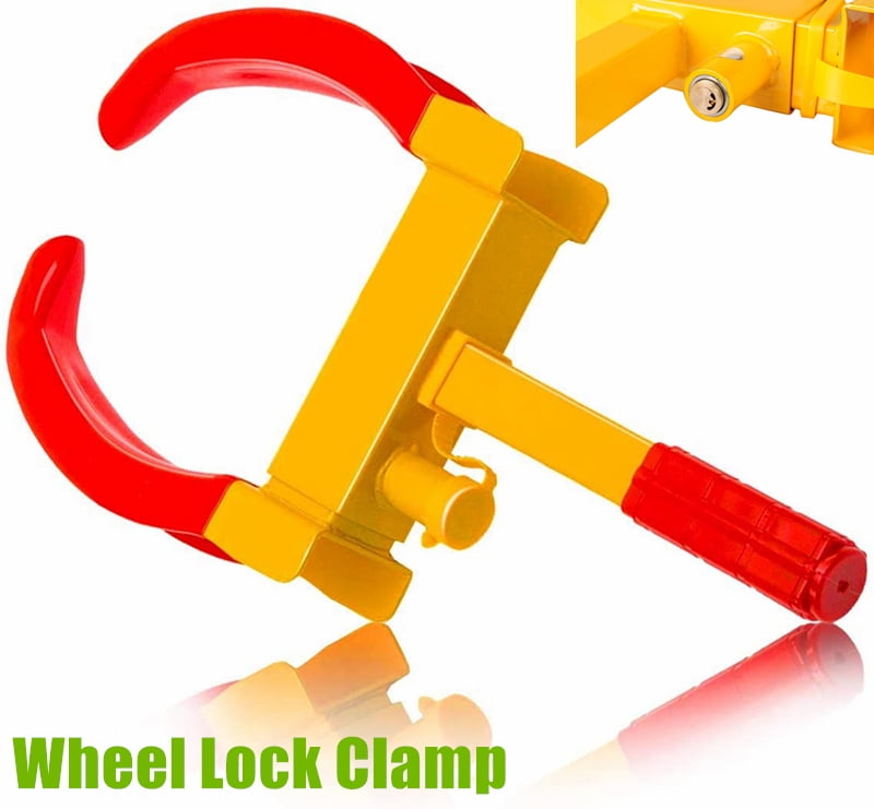 red& Yellow Blackpoolfa Heavy Duty Auto Car SUV Truck Rv Boat Trailer Anti-Theft Towing Wheel Lock Clamp Boot Tire Claw 