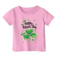 thumbnail image 2 of MIXUE Toddler Girls Tops & T-Shirts Kid Cute Saint Patrick'S Day Round Neck Short Sleeve Summer Casual Pullover Tshirts Outwear,Pink,4-5 Years, 2 of 4