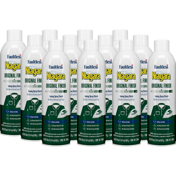 Spray de Almidón Líquido Niagara 590 ml Paquete de 12 - Ayuda para Planchar