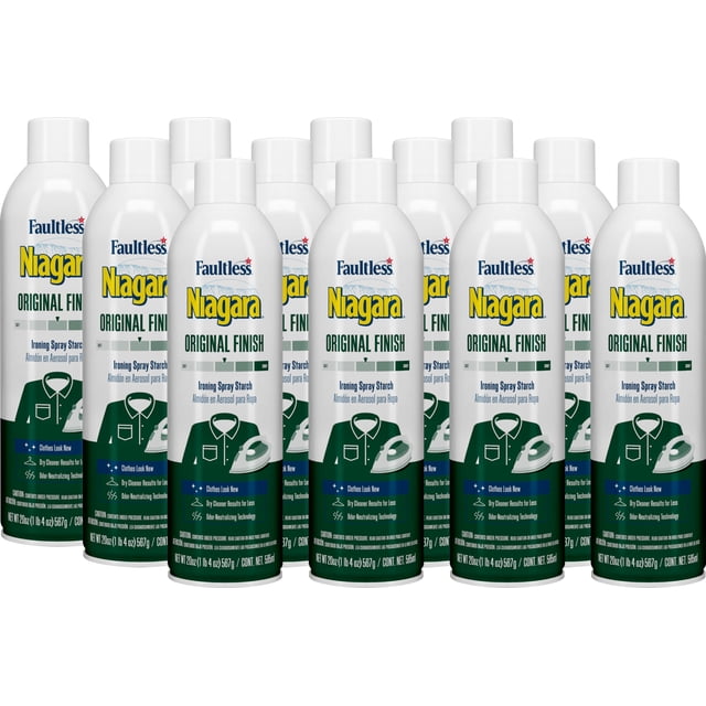 Spray de Almidón Líquido Niagara 590 ml Paquete de 12 - Ayuda para Planchar