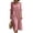 Pink, variant on Dvprdro Womens Summer Cotton Linen Crewneck Half Sleeve Ruffle Hem Lace Detail Loose A Line Maxi Dress Casual