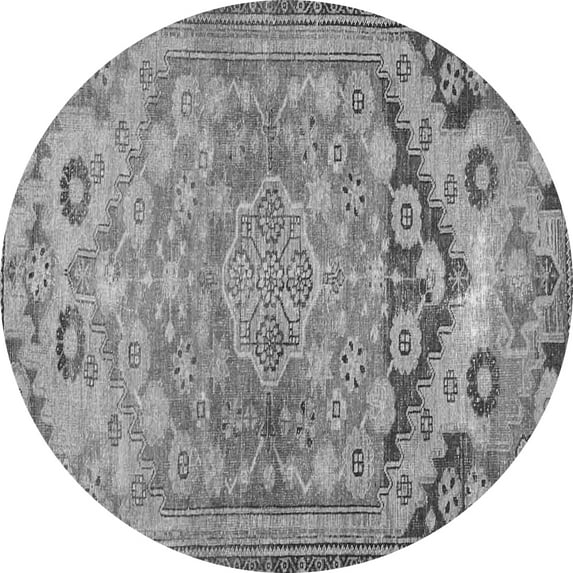 Ahgly Company Indoor Round Persian Gray Traditional Area Rugs, 6' Round