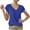 Blue, variant on Admvng Going Out Tops For Women Solid Color V-Neck Five-Point Sleeve Casual Shirt Top S-3XL