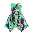 thumbnail image 4 of Girls Dress Halter Color Block Print Hanky Hem 7 Years, 4 of 5