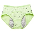thumbnail image 4 of Tisuna Underwear For Big Girls Cartoon Print High Waist Briefs Comfortable Breathable Girls Youth School Holiday Playwear Underwear Panties Light Green Size L, 4 of 8