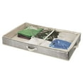 thumbnail image 6 of mDesign Fabric Under Bed Storage Organizer, Zippered Lid, 2 Pack - Black/Cream, 6 of 8