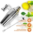 thumbnail image 2 of Kit de coctelería, 6 Piezas Shaker Cocktail Bartender Kit, Utensilios de Bar- con Coctelera de cóctel 550ml, Probeta graduada, Boquillas Vino, Agitador para Hielo, Cuchara Mezcla, para Whisky, 2 of 5