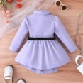 thumbnail image 6 of Sngxgn Kids Toddler Baby Girl Fall Winter Outfit Long Sleeve Pompom Shirt Sweater Top Skirt(Purple,5Y), 6 of 9