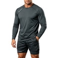thumbnail image 2 of PNTUTB Sports Set for Men Athletic Wear Set Round-Neck Long-Sleeve Quick-Dry T-Shirt and Double-Layer Shorts High-Stretch Set for Running Training, 2 of 7