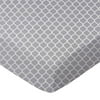 SheetWorld Fitted 100% Cotton Percale Play Yard Sheet Fits BabyBjorn Travel Crib Light 24 x 42, Grey Quatrefoil