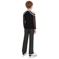 thumbnail image 2 of TSSOE Kids Boys Figure Ice Skating Clothing Sets Sparkly Dance Outfit Rhinestone Top And Pants Training Suits Silver+Black 6, 2 of 7
