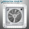 thumbnail image 2 of Hike Crew Plastic White Built-in LED Light Roof Vent Fan RV Part with Screws & Garnish, 2 of 7