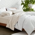 thumbnail image 1 of Bare Home Premium 1800 Collection 4-Piece Bed Sheet Set, Full, Heathered Pebble, 1 of 7