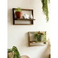 thumbnail image 3 of Rustic Wood Floating Shelves for Wall Decorative Wall Mounted Storage Display Shelf Plants Small Items Wooden Hanging Shelves, 3 of 9