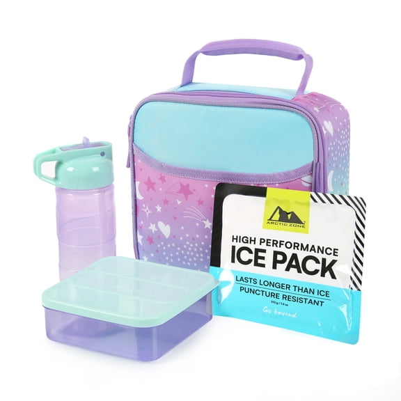 Arctic Zone Combo Lunch Box, Star, Includes Food Container, Water Bottle, and Ice Pack