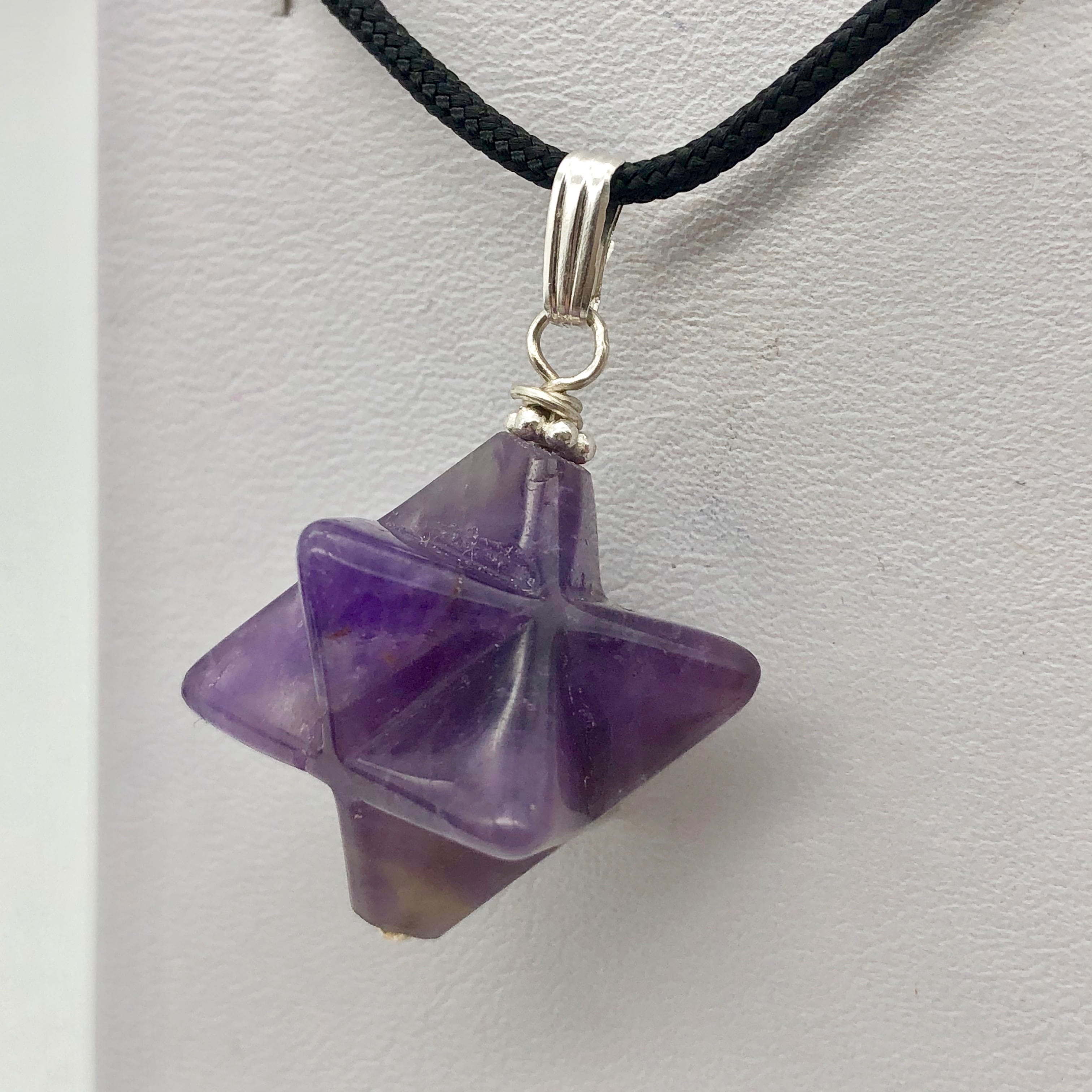 Amethyst Star Pendant Necklace | Semi Precious Stone Jewelry | Silver Pendant