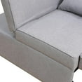 thumbnail image 2 of 4-in-1 Convertible Futon Pull Out Sofa Bed, Modern Single Sleeper Couch Bed with 2 Pillows for Home Living Room Dorms, Grey, 2 of 7