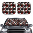 thumbnail image 2 of Fotbe Houndstooth Green Red 2-Piece Car Windshield Sun Shade | Sun Blocker for Car Windshield | Foldable Automotive Interior Accessories for Sun Protection-Large, 2 of 6