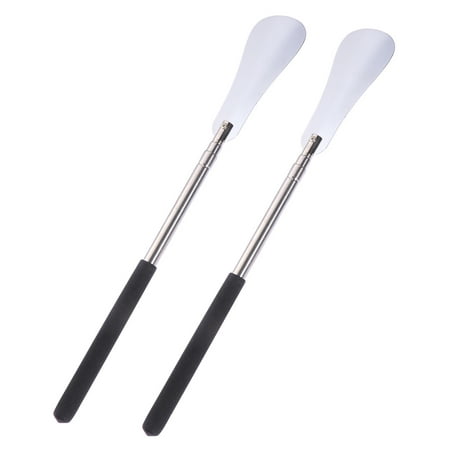 

2pcs Retractable Stainless Steel Shoehorn Metal Shoe Horns Extra Long Shoehorn with Adjustable Handle for Boots and Shoes