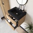thumbnail image 6 of 24" Wall Mounted Floating Bathroom Vanity in Oak with Black Quartz Sink, 6 of 12