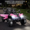 thumbnail image 6 of Farmdex 24 Volt Ride on Car UTV, 400W Ride on Toy Car with Remote Control, Electric Ride on Car, Knob Volume Control, LED Lights, Bluetooth, Pink, 6 of 9