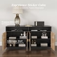 thumbnail image 3 of BELLEZE 65 Inch Fluted TV Stand, Mid Century Modern Entertainment Center with Storage Cabinets & Open Shelves, Media Console TV Cabinet with Adjustable Shelves For Living Room, Camel, 3 of 7