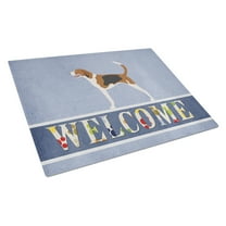 Caroline's Treasures Foxhound Welcome Glass Cutting Board Large