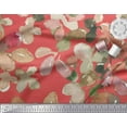 thumbnail image 3 of Soimoi Orange Rayon Crepe Fabric Leaves Watercolor Printed Craft Fabric by the Yard 46 Inch Wide, 3 of 3