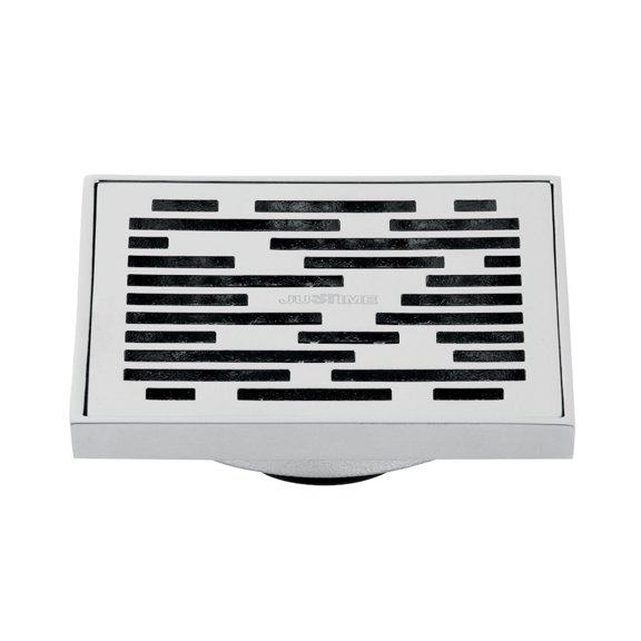 Kingston Brass Watercourse Transit 4" Square Grid Shower Drain Polished Chrome Polished