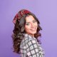 thumbnail image 3 of 4 Pieces Elastic Hair Scarf Headband Print Vintage Turban Hair Scarves Cotton Headwrap Triangle Kerchief Head, 3 of 5