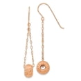 thumbnail image 1 of 14K Rose Gold Chain w/Diamond Cut Puff Donut Bead Earrings, 1 of 2