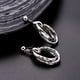 thumbnail image 3 of Accesorio de joyería vintage para mujer, pendiente de aleación tejido ovalado geométrico (plata), 3 of 5